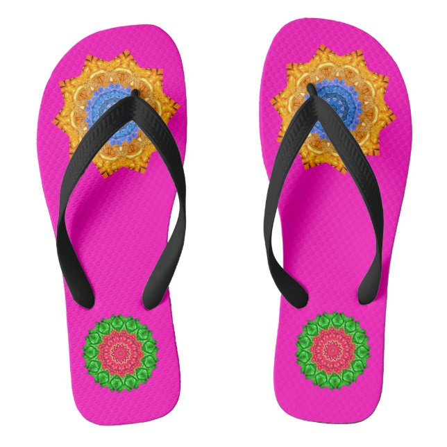 Chinelos Mandala Magic Chakra Aprimorando Fuschia (Pé da cama)