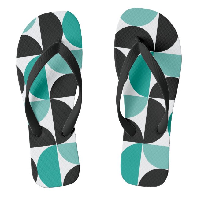 Chinelos Médio Século moderno preto branco e menta (Pé da cama)