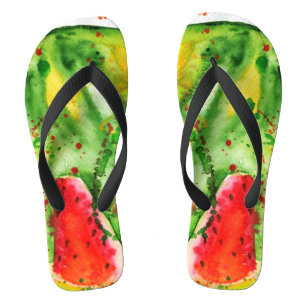 Chinelos melancia de cor d'água brilhante abstrato