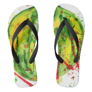 Chinelos melancia de cor d'água brilhante abstrato