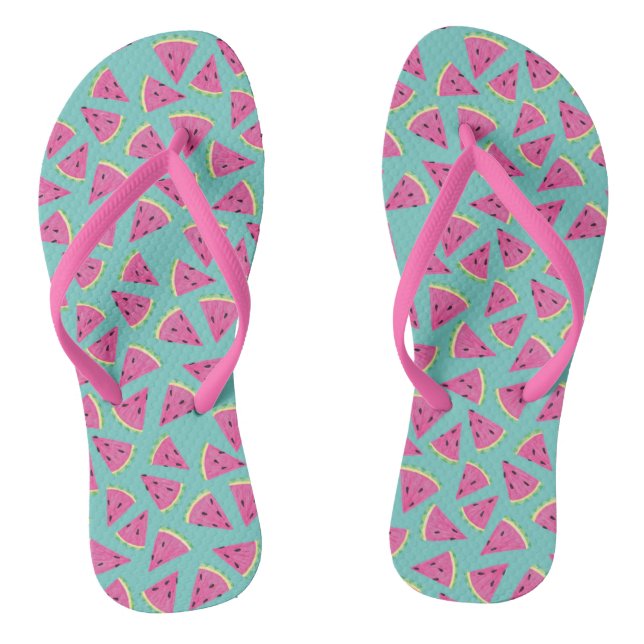 Chinelos Melão Tropical Rosa Padrão de Verão (Pé da cama)