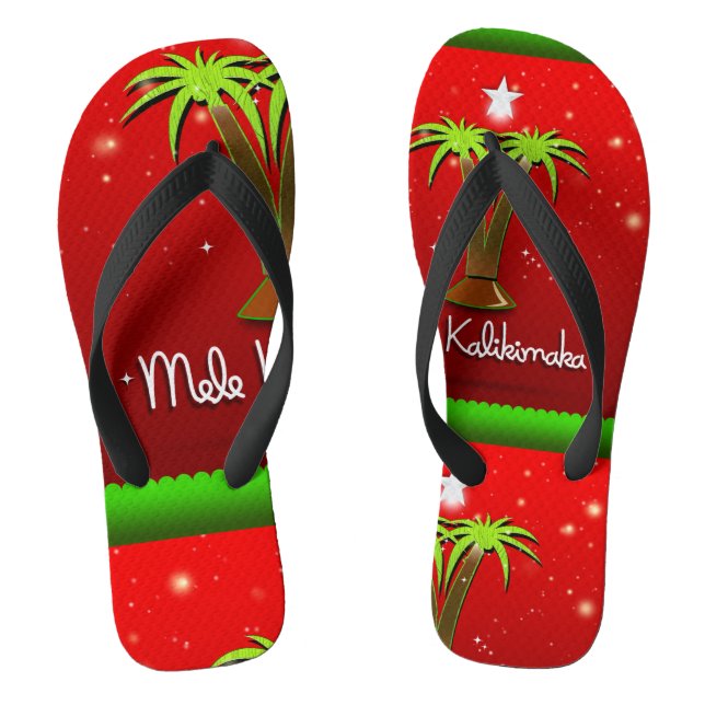 Chinelos Mele Kalikimaka Palm Tree para Xmas (Pé da cama)