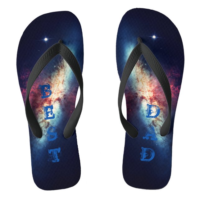 Chinelos Melhor Pai Personalizado Azul Cosmos  (Pé da cama)