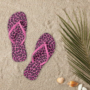 Chinelos Menina-leopardo rosa-quente
