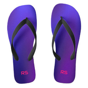 Chinelos Metamorfose 2 Elegância Azul Monograma Inicial