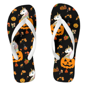 Chinelos Mikitiez halloween unicorn assustou outono