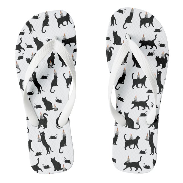 Chinelos Mikitiez spooky, rato-preto-gato halloween (Pé da cama)