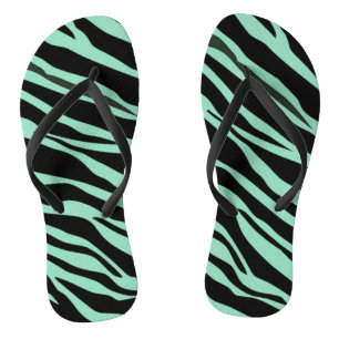 Chinelos Mint Green Zebra Striped