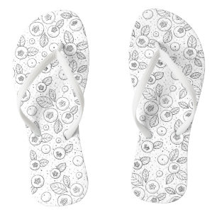 Chinelos Mirtilos em preto e branco