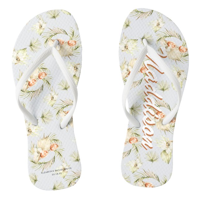 Chinelos Moda de Praia Tropical | Despedida de Solteira (Pé da cama)