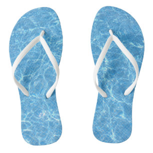 Chinelos Modelo de Água Azul Branco Adulto Alças Finas