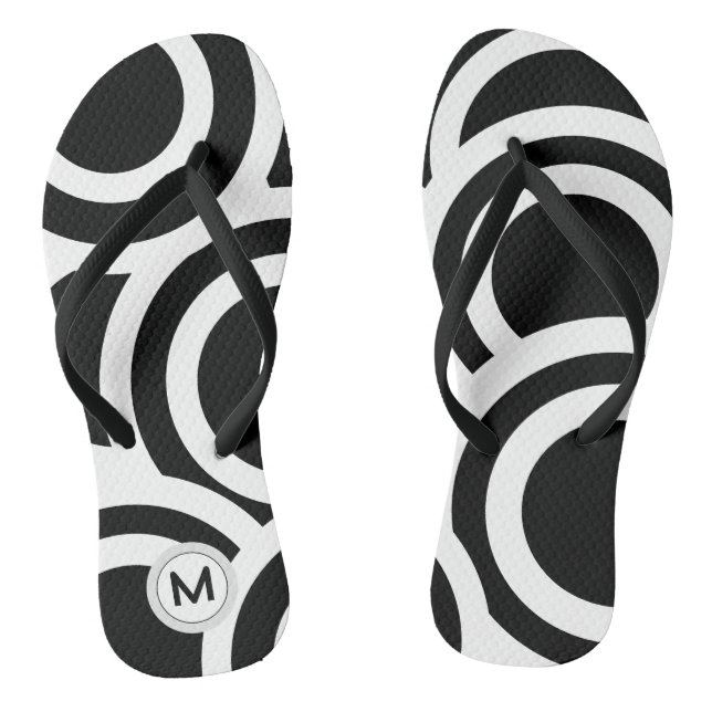 Chinelos Moderno preto e branco (Pé da cama)