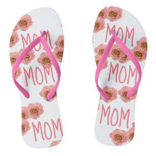 chinelos "MOM" cor-de-rosa