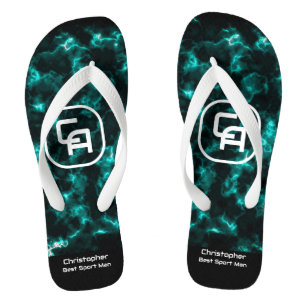 Chinelos Monograma Aqua Fumaça Nebulosa