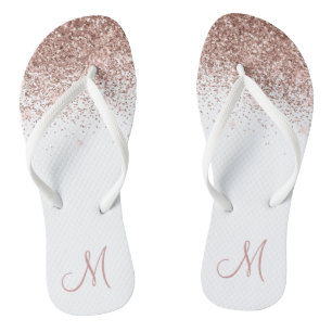 Chinelos Monograma de Minigrama de Ombre Dourado Rosa