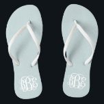 Chinelos Monograma de Script de Pré-Disquete Azul na Nuvem<br><div class="desc">POR FAVOR, ENTRE EM CONTATO COMIGO ANTES DE FAZER PEDIDOS COM SUAS INICIAIS MONOGRAMAS NESTA ORDEM: PRIMEIRO, ÚLTIMO, MÉDIO. Vou personalizar o seu monograma e enviar-lhe por correio eletrônico o link para solicitar. Aguarde até que eu lhe envie o link com seu design personalizado. sandálias de sacudir de pré-disquete, de...</div>