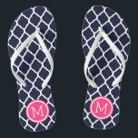Chinelos Monograma do Quatrefoil de Marrocos, cor-de-rosa,<br><div class="desc">sandálias de flutuação de sacudir impressas personalizadas com um padrão quatrefoil marroquino na moda e seu monograma personalizado ou outro texto em um quadro circular. Clique em Personalizar para alterar as fontes e cores do texto ou adicionar suas próprias imagens para criar uma única design!</div>
