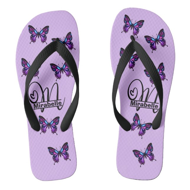 Chinelos Monograma M Butterfly Flip-Flops - Personalizar No (Pé da cama)