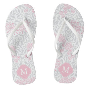 Chinelos Monogramas cor-de-rosa e Cinzas
