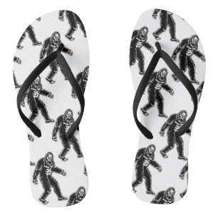 Chinelos Monstro de Asquatch Preto de Pé-Grande