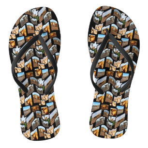 Chinelos Montagem em Vaca Highland,