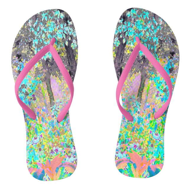 Chinelos Moody Purple Morning Sunrise no meu Jardim Rubio (Pé da cama)