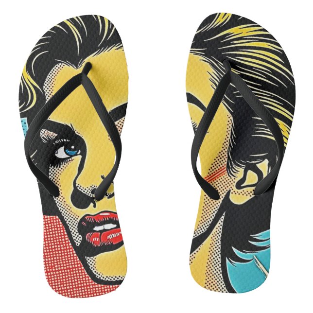 Chinelos Mulher Definida pela Pop Art Ousada (Pé da cama)