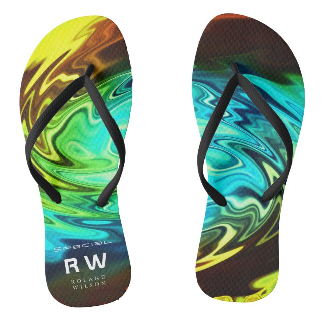 Chinelos Multicores Líquidas de Torção Personalizadas (Pé da cama)