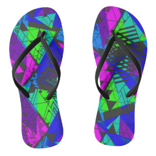 Chinelos Neon abstrato.