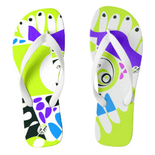 Chinelos Ninho de Pássaro - Branco Verde limão