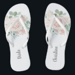 Chinelos Noiva Blush Floral Rosa Eucalyptus<br><div class="desc">Estes flip-flops florais de eucalipto cor-de-rosa personalizados farão o presente perfeito para a noiva.  Visite minha coleção de casamento para ver todos os itens coordenadores.</div>