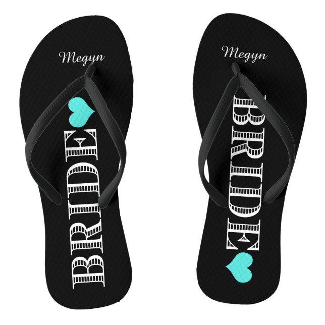 Chinelos Noiva do Coração Negro/Aqua (Pé da cama)