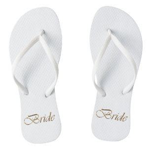 Chinelos Noiva, guião dourado, elegante casamento branco c