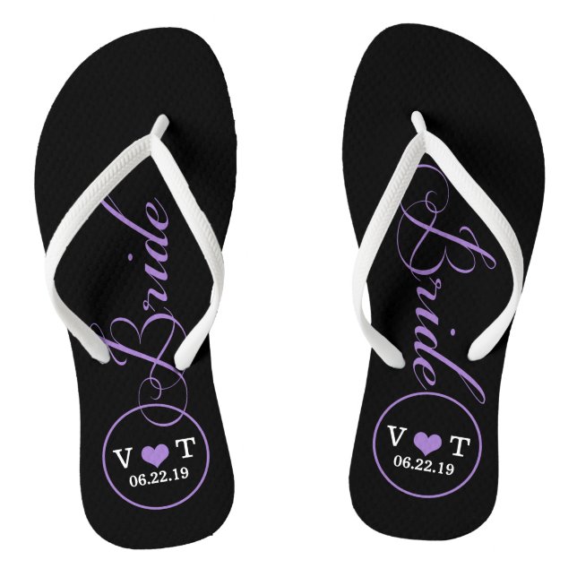 Chinelos Noiva Personalizada (roxo) (Pé da cama)