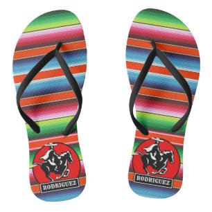 Chinelos Nome Personalizado Charro Horse Espanhol Sérvio M
