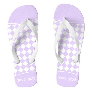 Chinelos Nome Personalizável Diamante Roxo padrão Xadrez