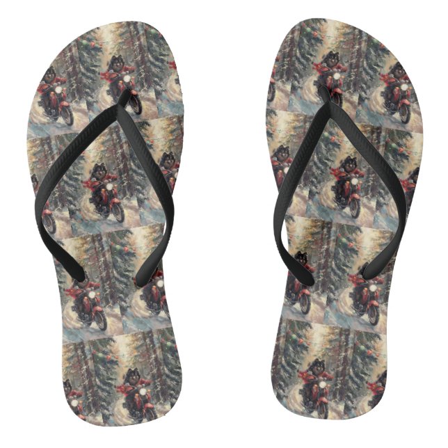 Chinelos Notebook Finlandês Cachorro Dirigindo Motocicleta  (Pé da cama)