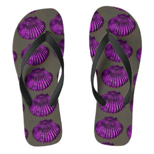Chinelos o roxo scallops o cinza