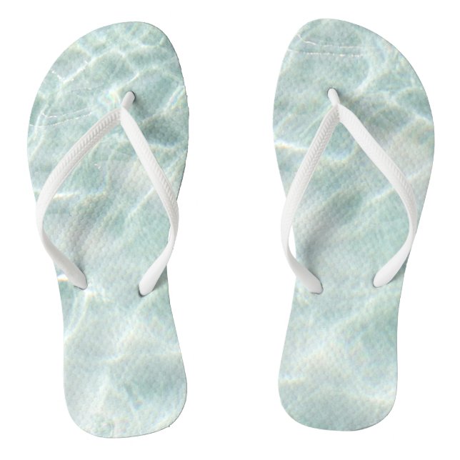 Chinelos Oceano de Calma Azul Moderno (Pé da cama)