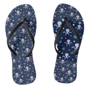 Chinelos Octopus sob o padrão das crianças do mar