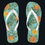 Chinelos Orange & Aqua Wedding Modern Floral<br><div class="desc">Linda coleção de casamentos florais modernos em laranja e aqua! A laranja e o chá brilhantes são perfeitos para um primavera,  ou casamento no jardim de verão com cores brilhantes elegantes!</div>
