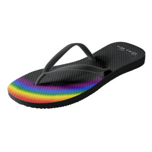 Chinelos Orgulho LGBT Arco-íris com texto personalizado Am