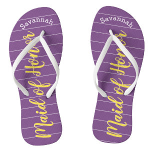 Chinelos Ouro madrinha de casamento Amarelo e Roxo