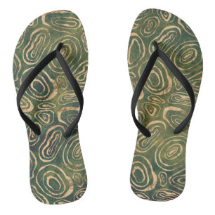 Chinelos Ouro verde abstrato
