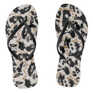 Chinelos Padrão Abstrato de Leopardo Africano Boêmio