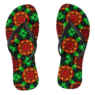 Chinelos Padrão Abstrato Floral Moderno Boho Elegante #504