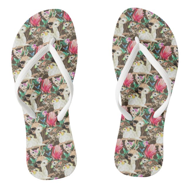 Chinelos Padrão Animal Tropical (Pé da cama)