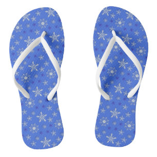 Chinelos padrão azul de Natal