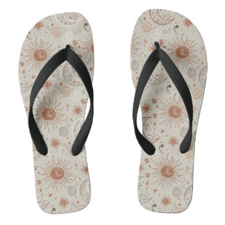 Chinelos Padrão Boho Sol e Lua
