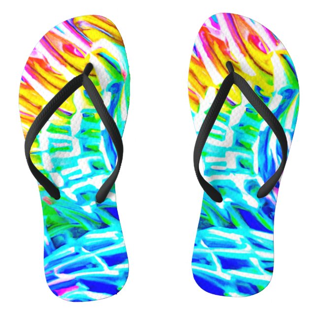 Chinelos Padrão de Abstrações Coloridas (Pé da cama)